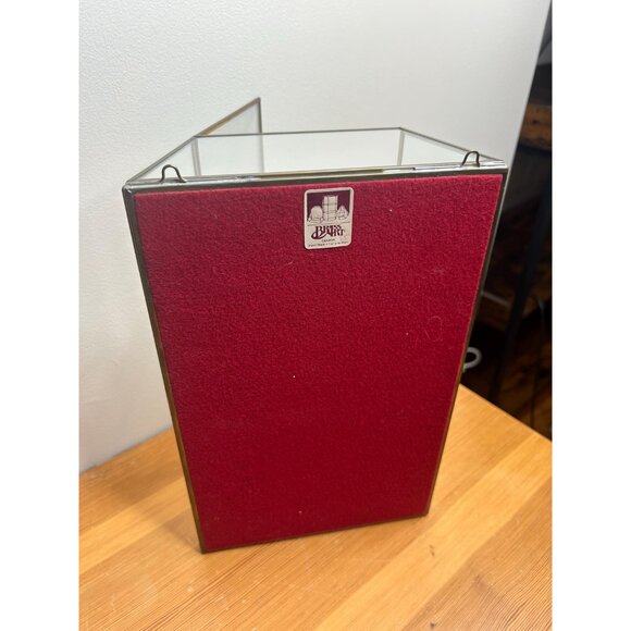 Vintage brass and glass mirrored curio cabinet minis crystals Knick wall shelf - Picture 4 of 8